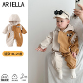 婴儿春装 防风衣冲锋衣外出服 工装 衣服男宝宝连体衣春款 婴幼儿春季