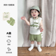 薄款 儿童套装 背心二件套 短裤 纯棉透气夏装 夏季 纱布衣服男宝宝短袖
