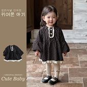 秋款 连衣裙波点长袖 韩版 女童2025新品 裙子婴儿洋气甜美秋季 外出服