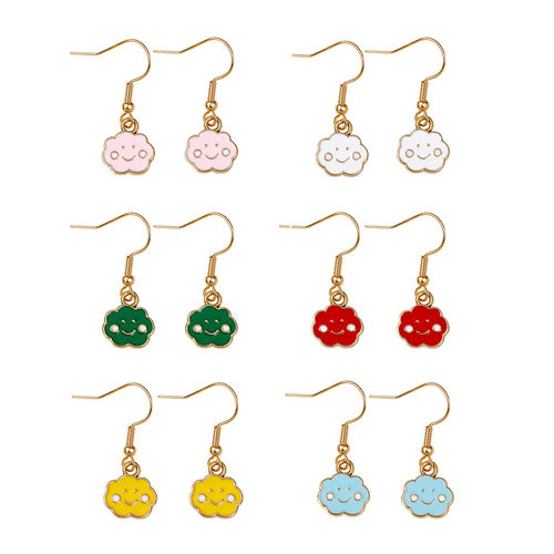 欧美ns风云朵祥云耳环合金diy饰