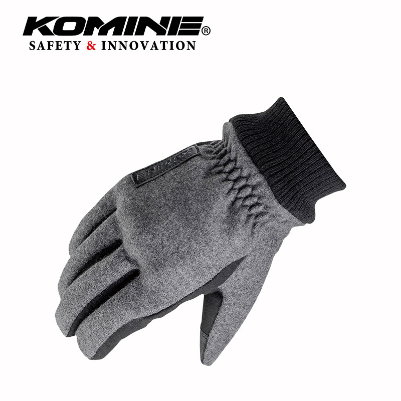 KOMINE冬季摩托车短款羊毛保暖手套机车山羊皮骑行手套触屏GK-835