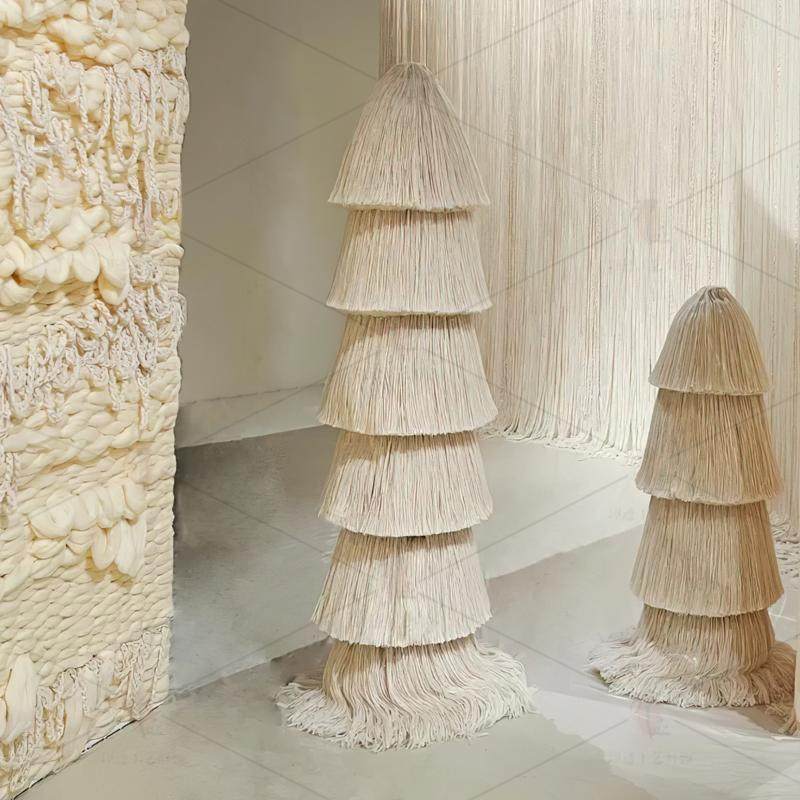 设计师装饰落地灯客厅民宿氛围布置样板间侘寂风手工编织毛线灯具,家装灯饰光源,装饰落地灯,淘宝优惠券,粉丝福利购,淘宝优惠卷