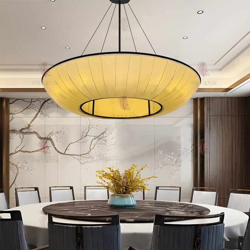 日式餐厅吊灯2025新款店铺商用餐饮火锅店餐厅包厢会议厅布艺灯具