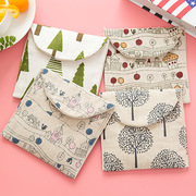 hộp đựng mỹ phẩm mini Cửa hàng bách hóa ngọt ngào dễ thương retro phim hoạt hình bông vệ sinh túi lưu trữ túi vệ sinh bông túi ví lưu trữ - Trang chủ hộp đựng thực phẩm an toàn