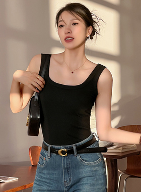 黑色小吊带背心带胸垫内搭夏外穿美背内衣女文胸一体上衣2024新款