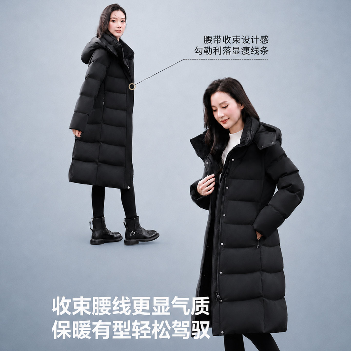 女长款过膝羽绒服女2026冬季新款时尚加厚显瘦修身防寒外套不跑绒