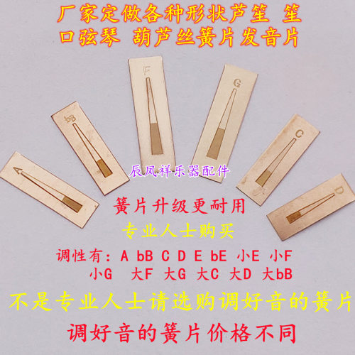 葫芦丝巴乌簧片 A bBCD大FGCDbBbE小FEG调铜片厂家簧片发音片哨片