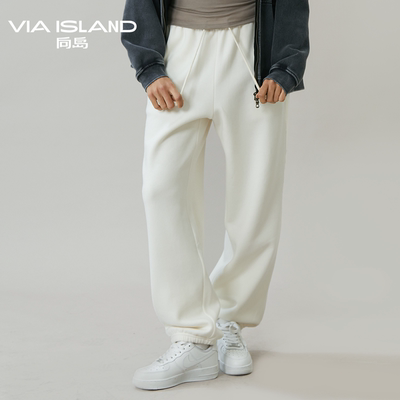 向岛冬季加绒加厚束脚卫裤女