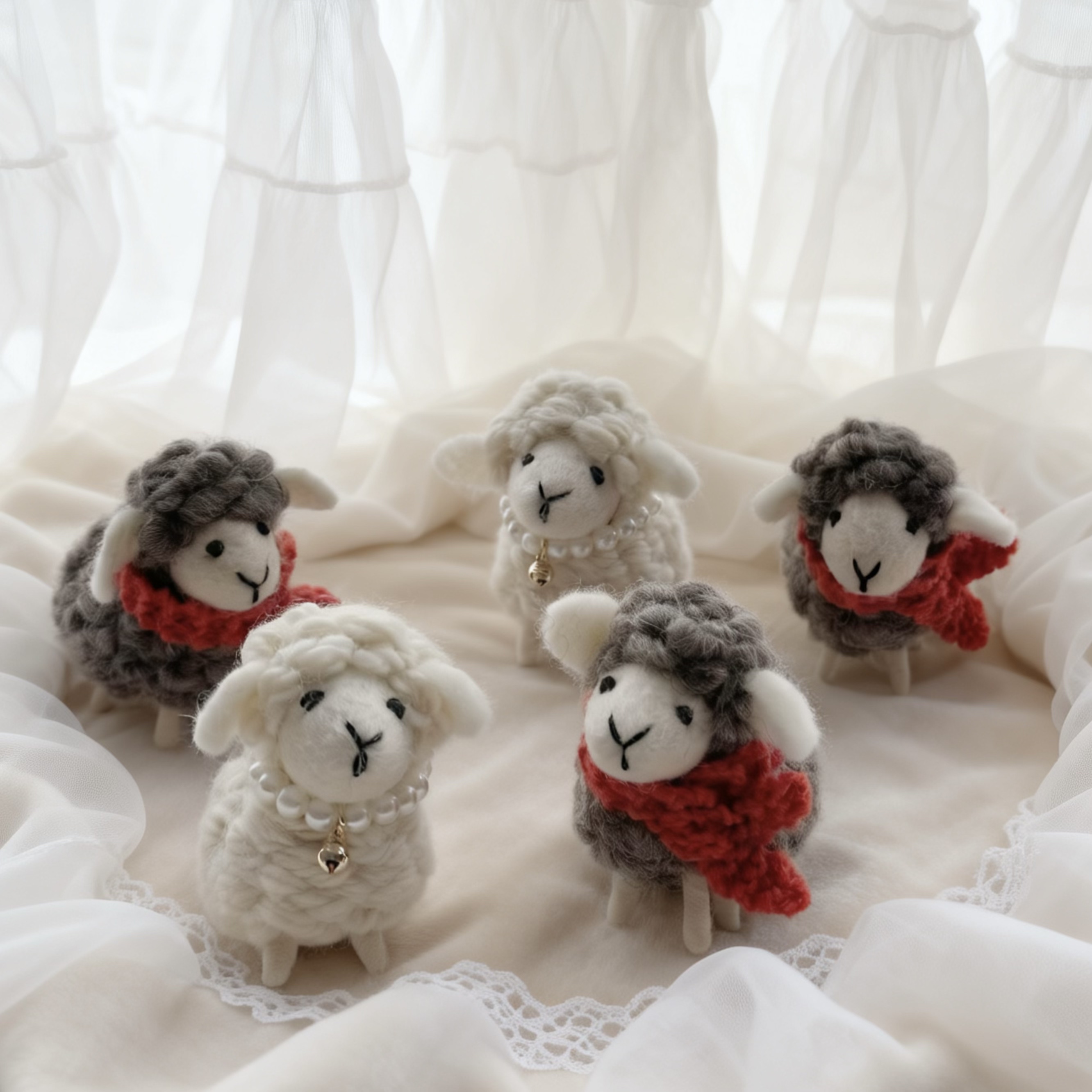 原创情侣款小羊挂件手工羊毛毡可爱小羊包挂件钥匙扣车挂饰小众