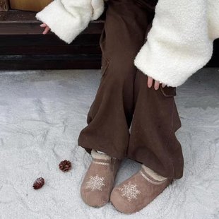 2025冬季新款女鞋橡胶低跟(小于3cm)2025年冬季圆头