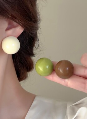 彩豆豆耳钉女多巴胺韩版夸张