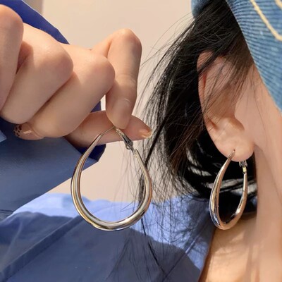 简约大圈椭圆耳环夸张圈圈