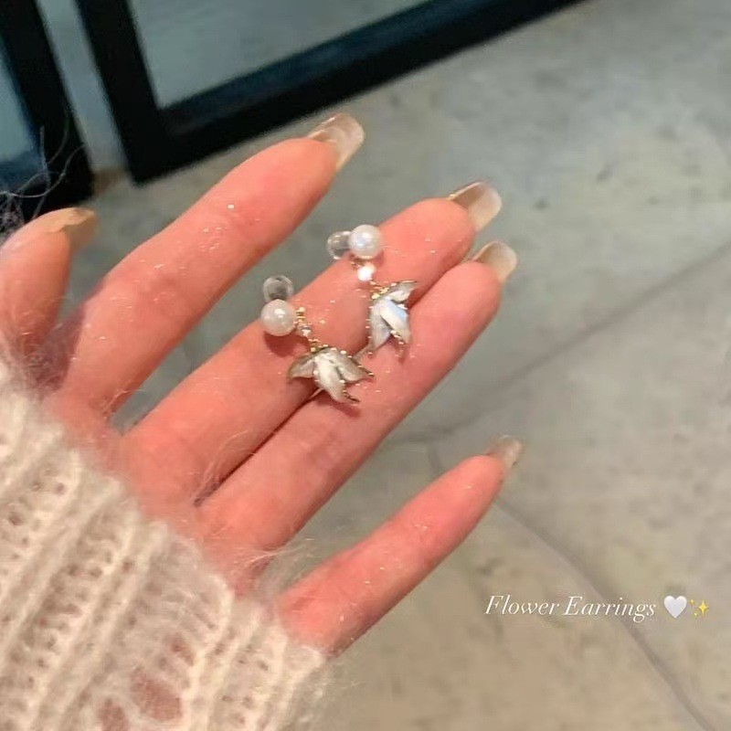 收藏温柔~蝴蝶珍珠鱼尾小流苏耳环女轻奢小众设计感耳钉气质耳饰