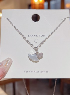 银杏叶锁骨链女轻奢小众百搭