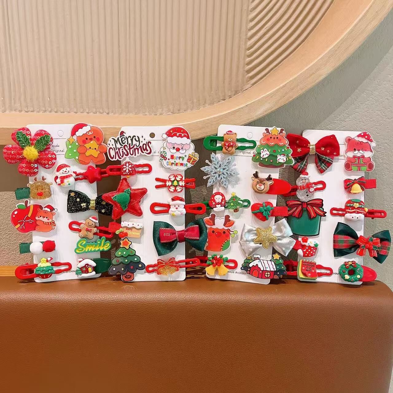 圣诞节儿童毛绒圣诞老人鸭嘴夹