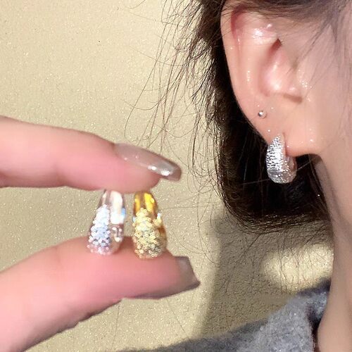 金属冷淡风磨砂耳环2025新款