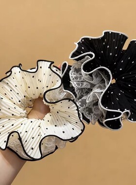 复古法式波点大肠发圈