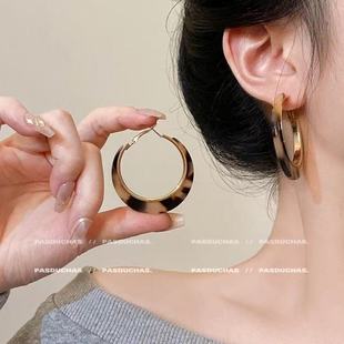 复古高级感夸张大耳圈耳饰 爆款 赵露思同款 豹纹圈圈耳环女2025新款