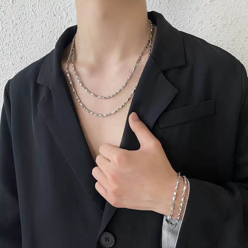 莫比乌斯环钛钢项链男潮小众