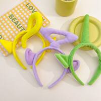 Cute childhood classic hair band, plush antenna baby face wash headband, dressing headband, funny and quirky hair band and hair accessory thumbnail 2