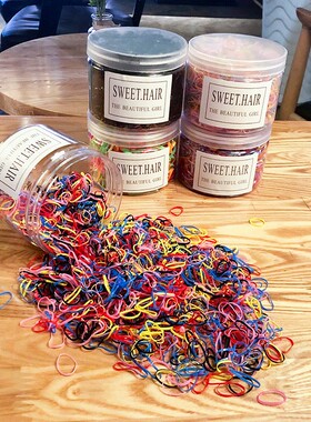 儿童皮筋一次性橡皮筋宝宝强拉不断黑色小发圈不伤发女童头绳头饰