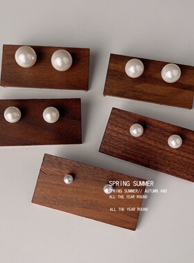 高级珍珠耳钉女小众设计感耳环气质2023年新款潮S925银针爆款耳饰