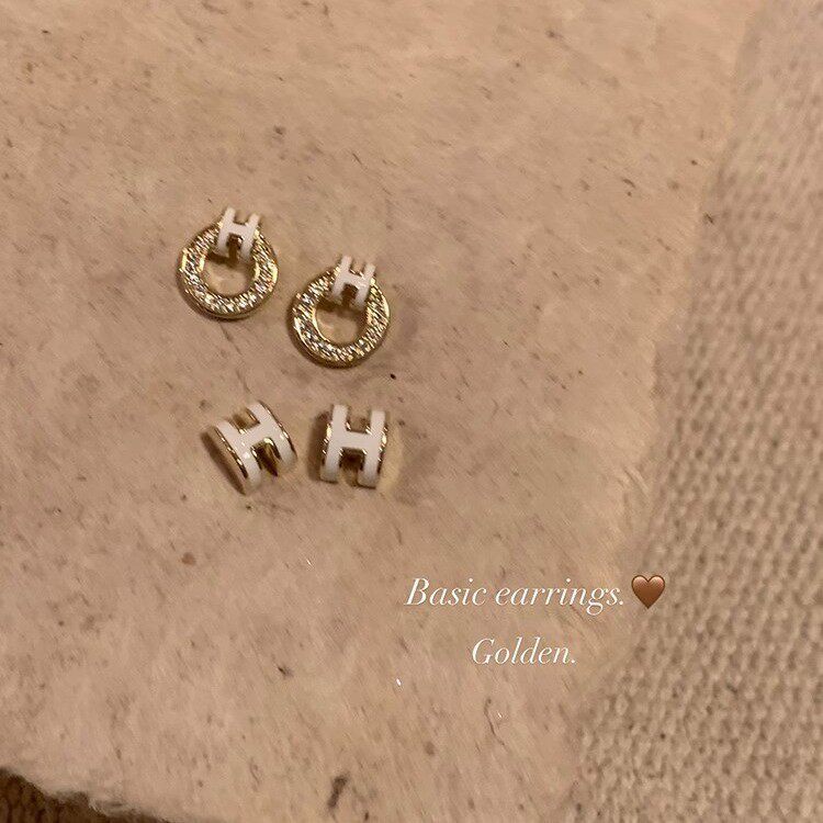 小众时尚设计感字母圆环大牌镶