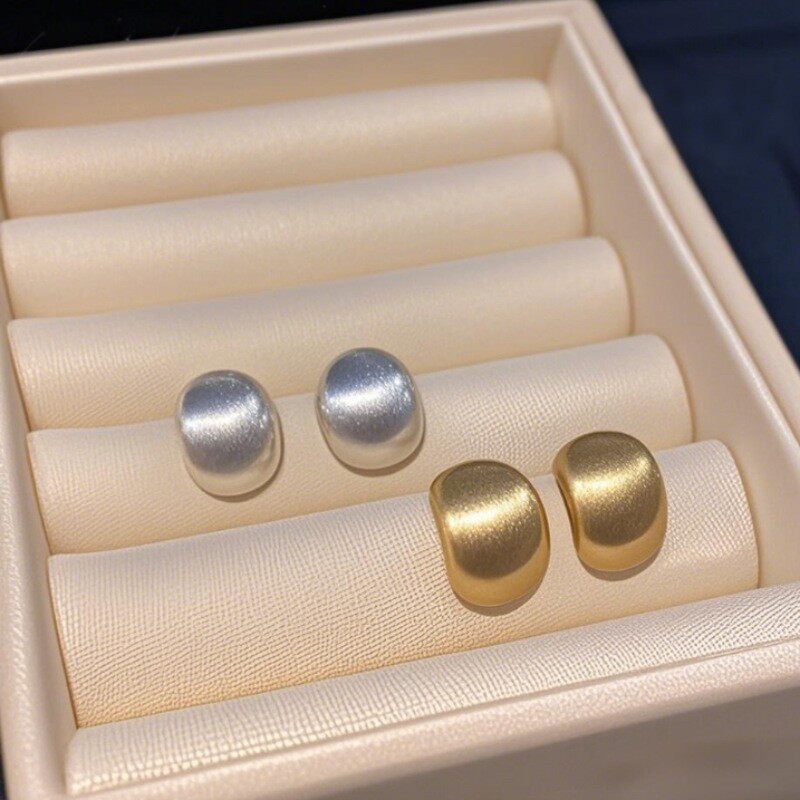 冷淡风简约金属拉丝气质耳环爆款