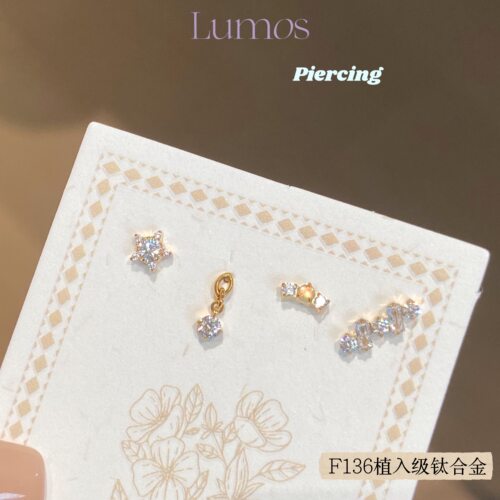 Lumos Golden hour 设计感F136内螺旋钛合金耳钉耳骨钉Flat T110