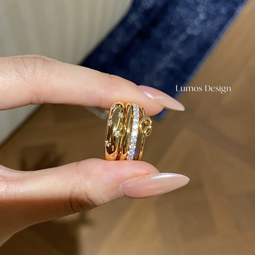 Lumos Shiny 金色满天星满钻设计感简约百搭高级感戒指女 R009