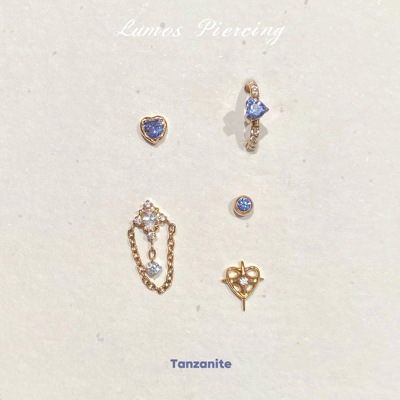 Lumos Tanzantie系列 内螺旋F136钛合金耳钉耳骨钉Flat养耳洞免摘