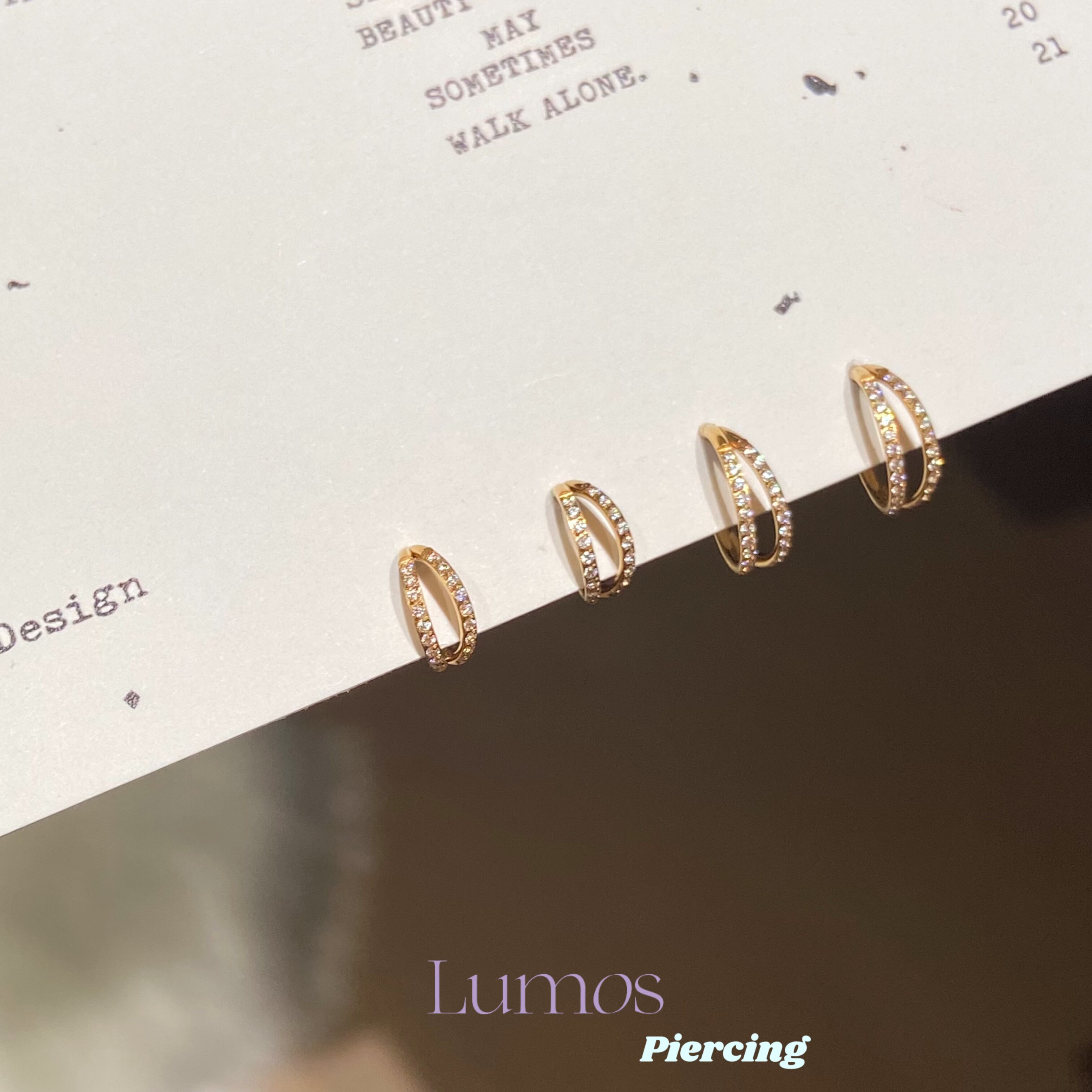 Lumos双层满钻高级耳环耳圈
