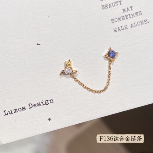 Lumos 钛合金链条叠戴神器F136医用钛合金耳饰3cm耳链配件 T069
