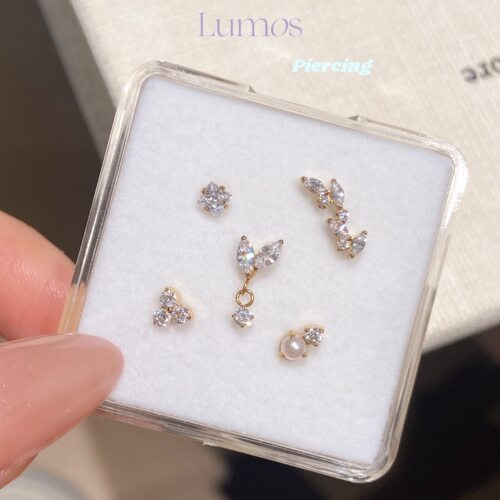 Lumos铃兰叶钛合金耳钉洗睡免摘