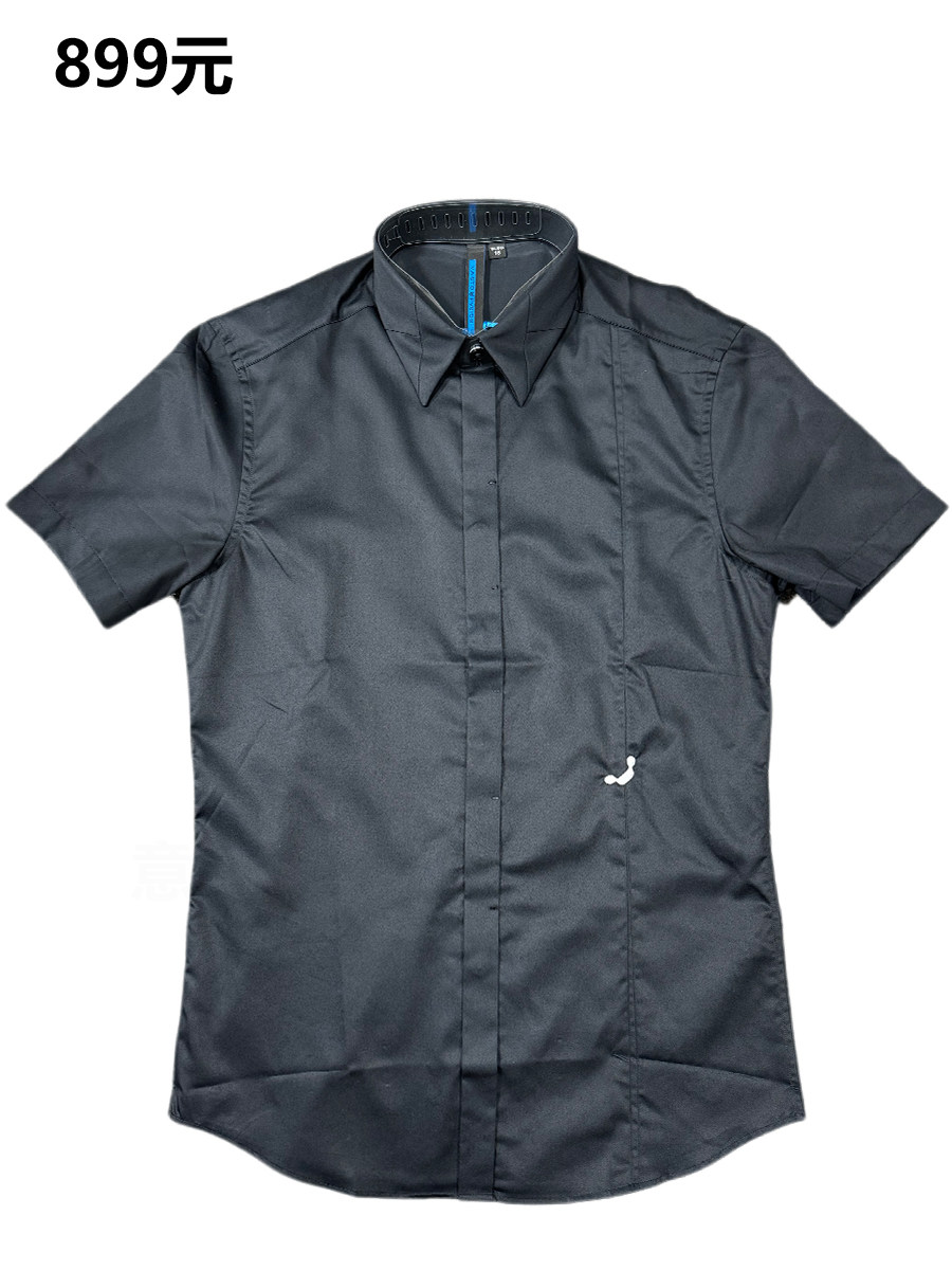 品牌商场正品原899元男士舒适纯棉短袖衬衫 透气修身时尚都市休闲