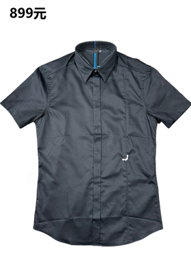品牌商场正品原899元男士舒适纯棉短袖衬衫 透气修身时尚都市休闲