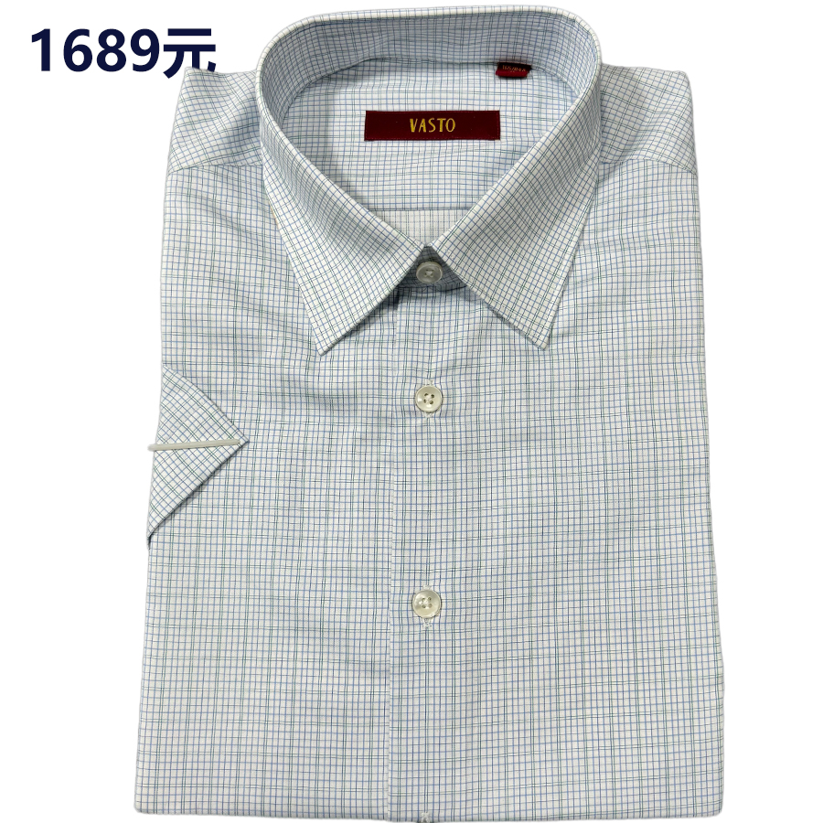 品牌1889元男士商务短袖纯棉衬衫