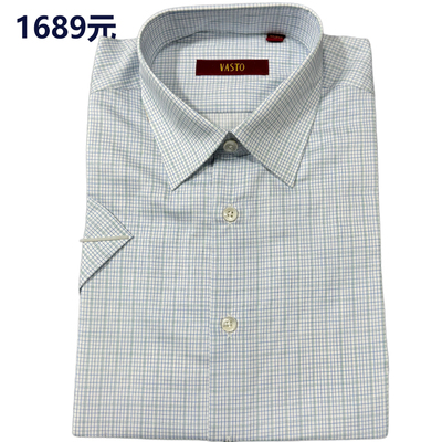 品牌1889元男士商务短袖纯棉衬衫