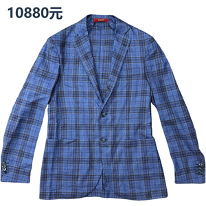 意大利进口男士单西服专柜10880元 羊毛桑蚕丝两粒扣修身商务休闲