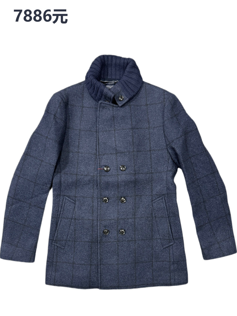 商场同款正品7886元意大利进口100%羊毛秋冬大衣时尚格子商务休闲,男装,毛呢大衣,淘宝优惠券,粉丝福利购,淘宝优惠卷