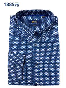 品牌正品商场1885元男时尚休闲长袖衬衫高端纯棉舒适透气都市青年