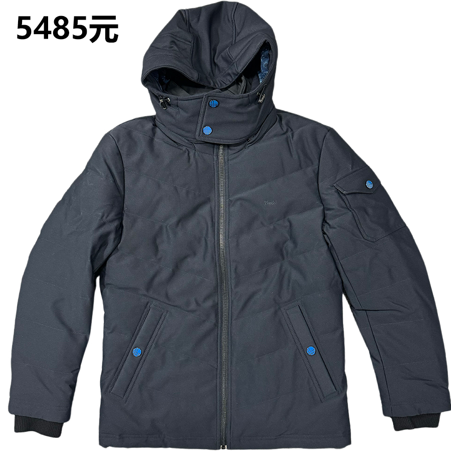 品牌正品5486男士拉链连帽羽绒服