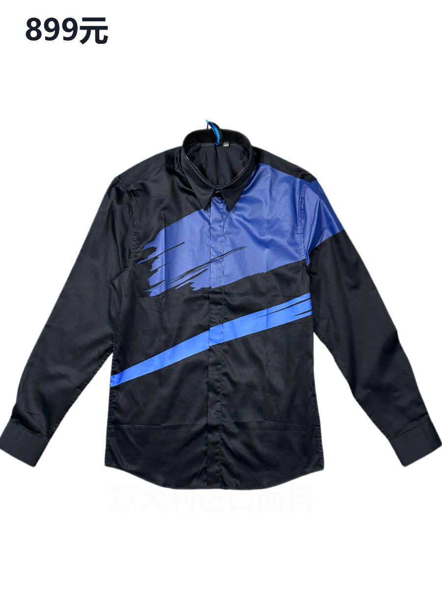一线品牌899元男士时尚黑色衬衫