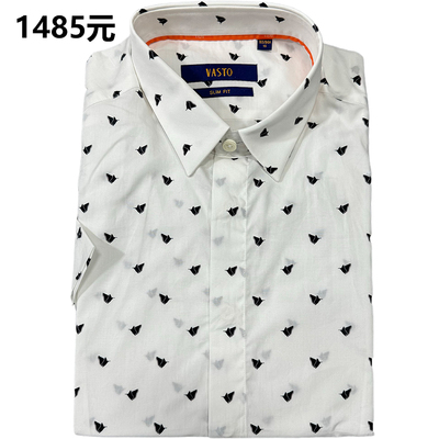 正品1485元男士时尚印花短袖衬衫