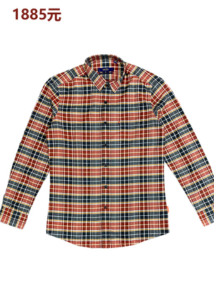 一线品牌正品秋冬纯棉格子衬衫