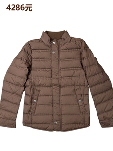 商务时尚 商场正品 撤柜4286元 男士 防钻绒 羽绒服保暖白鸭绒立领修身