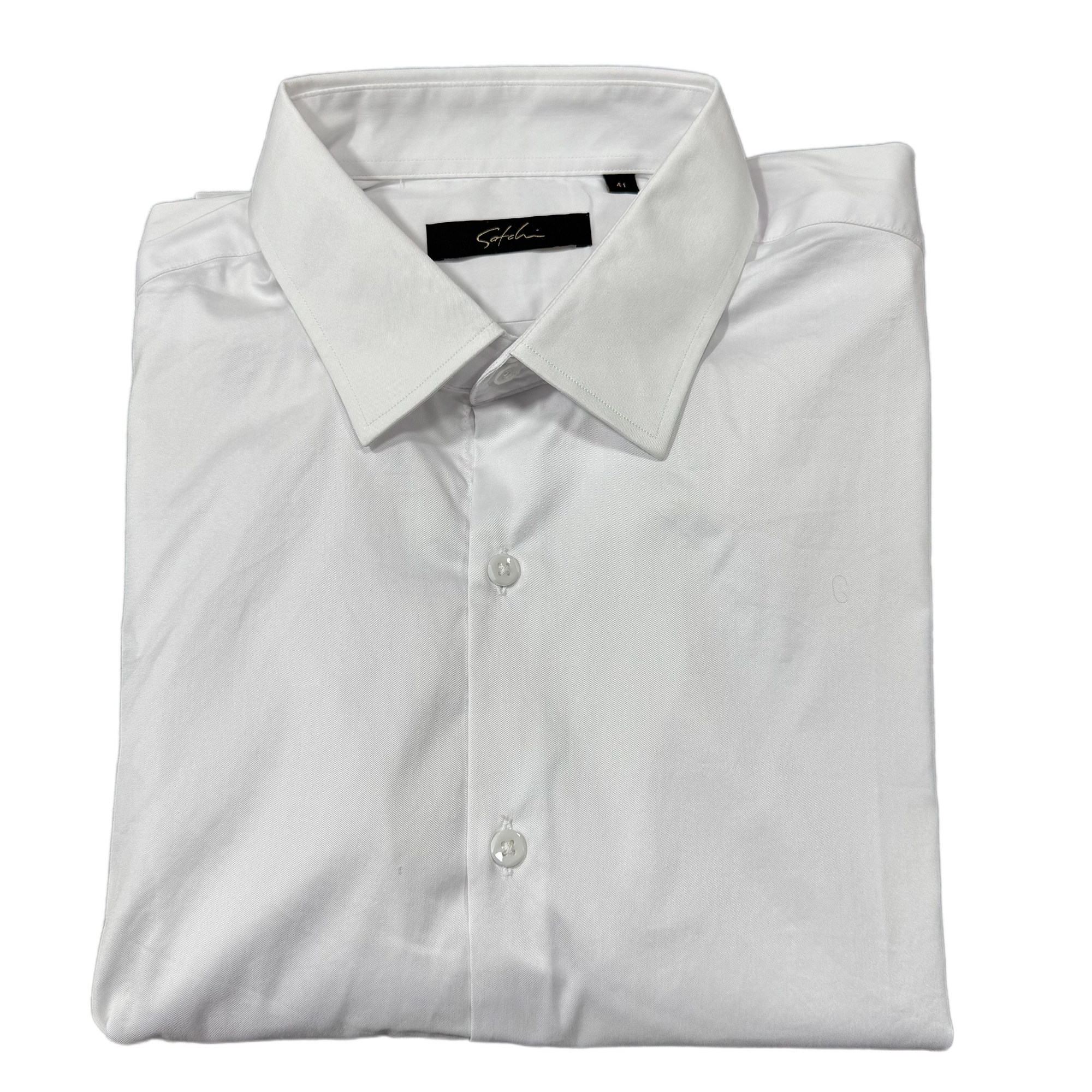 高端品牌进口纯棉面料 男士纯白色衬衫 职场通勤百搭 高支棉长袖