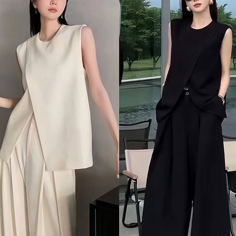 高级感无御姐马甲套装女2026春夏气质宽松休闲名媛阔腿裤两件套