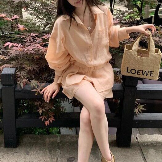复古气质名媛衬衫短裤套装2026年夏季高级感薄款上衣时尚两件套女
