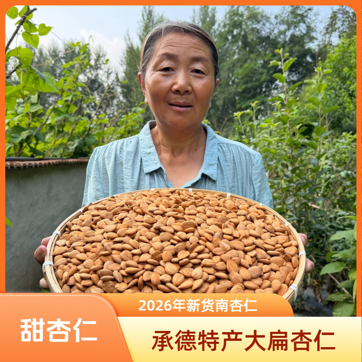 承德特产生杏仁大扁原味无壳南杏仁甜杏零食坚果散装开袋即食新鲜